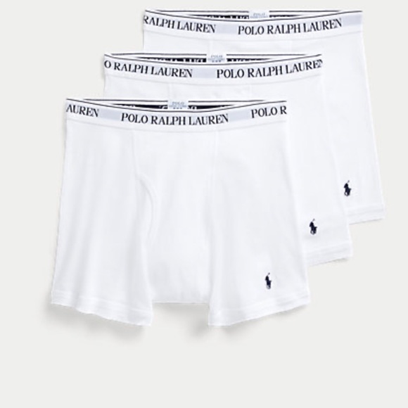 NWT Polo Ralph Lauren Cotton Wicking Boxer Brief 3-Pack White Large - Picture 1 of 3